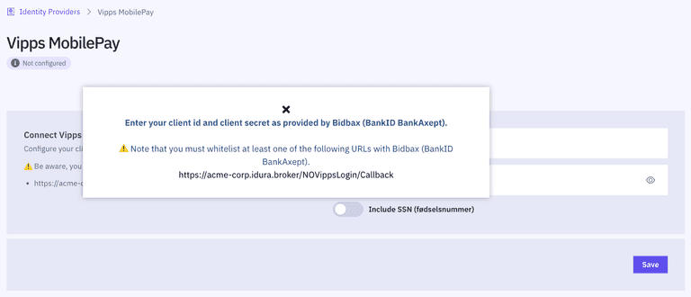Vipps MobilePay setup